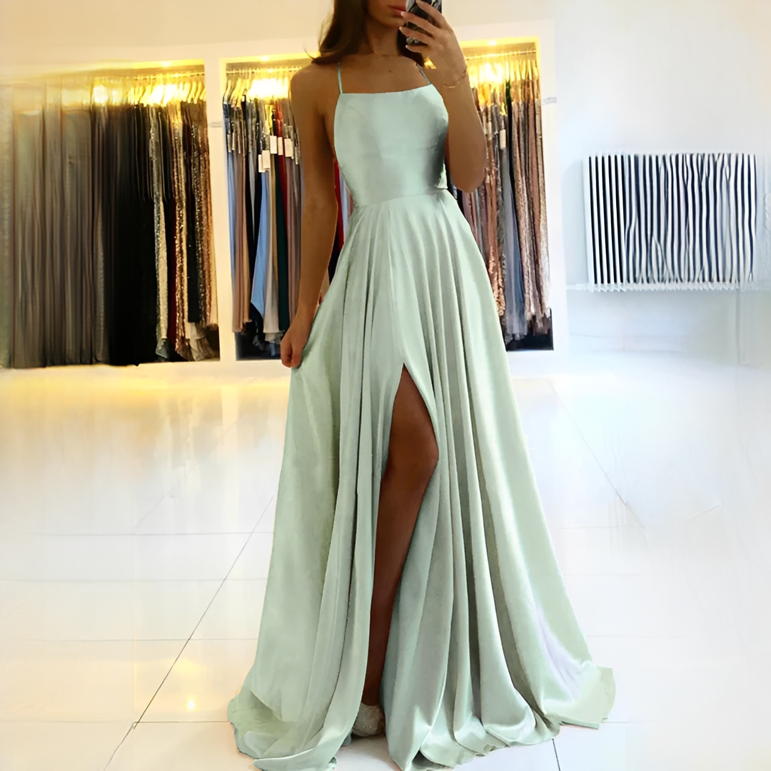 Shamcy - Vestido Maxi Elegante con Abertura