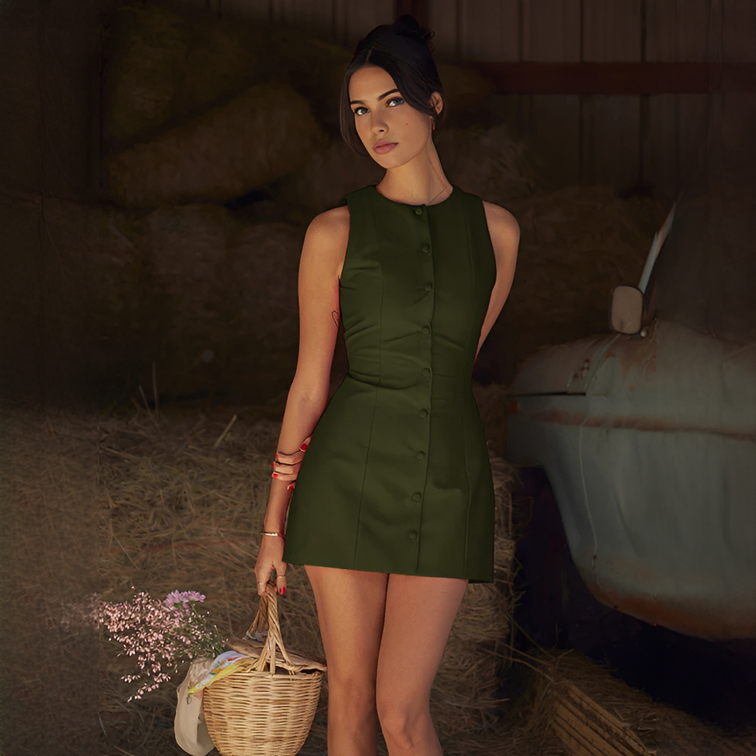 Ellisia - Vestido corto sin mangas y chic