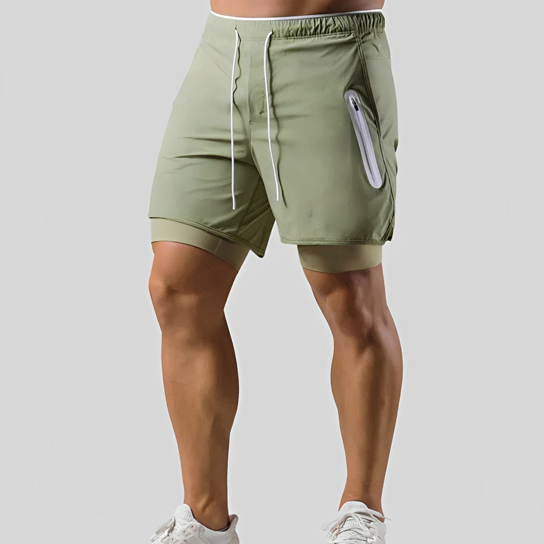 Steven - Pantalón corto para hombre - Doble capa para el deporte