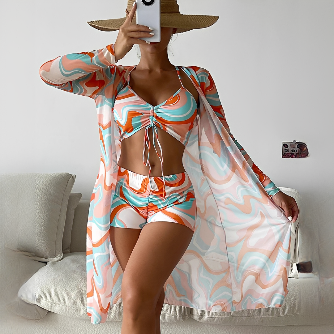 Elza - Set de Bikini de Tres Piezas Moderno