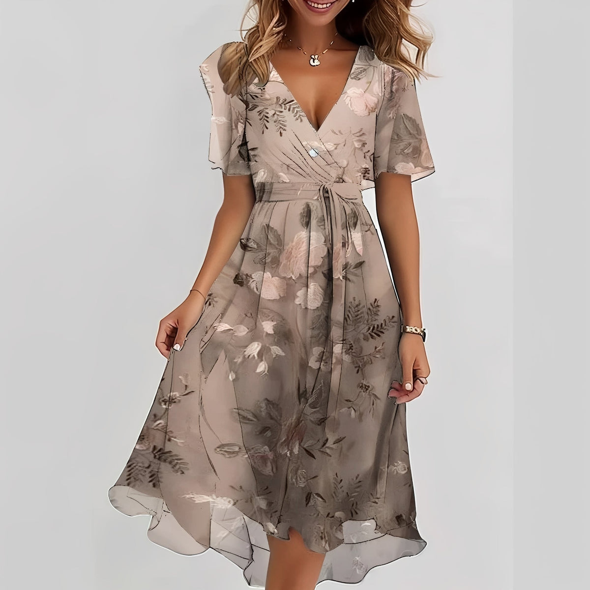 Emelia - Vestido de Chifón Floral