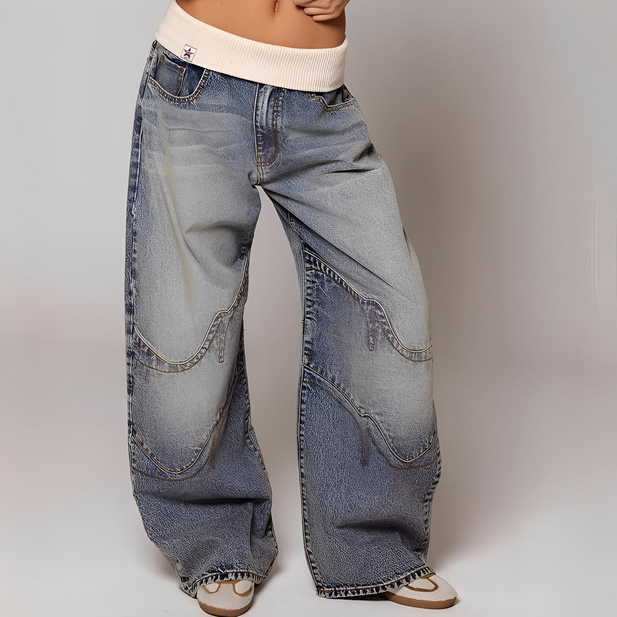 Vanessa - Cómodos Jeans Sueltos Lavados para Mujeres