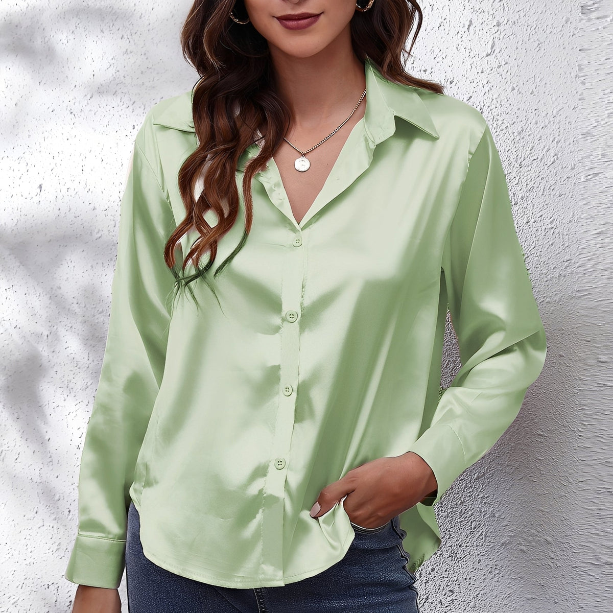 Fannia - Camisa Elegante de Manga Larga
