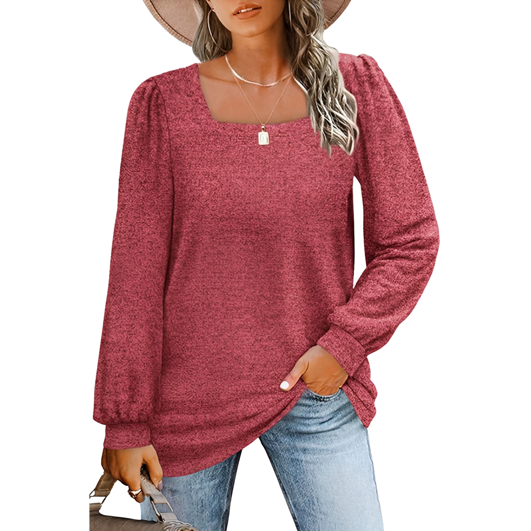 Jaylin - Blusa Elegante con Escote Cuadrado