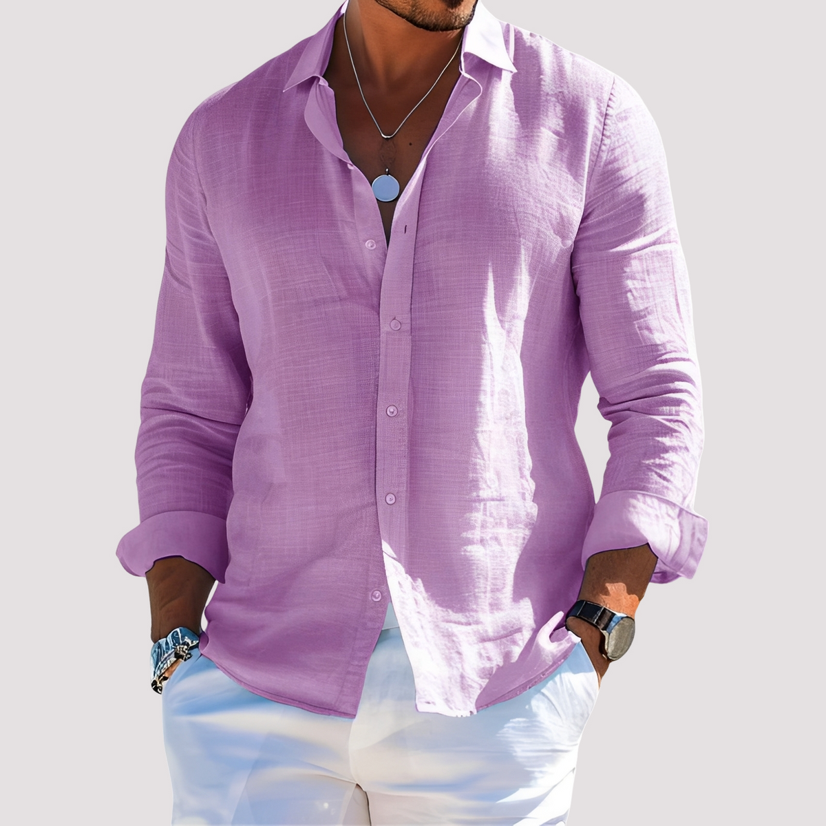 Dale – Camisa de manga larga para hombre – Informal y casual