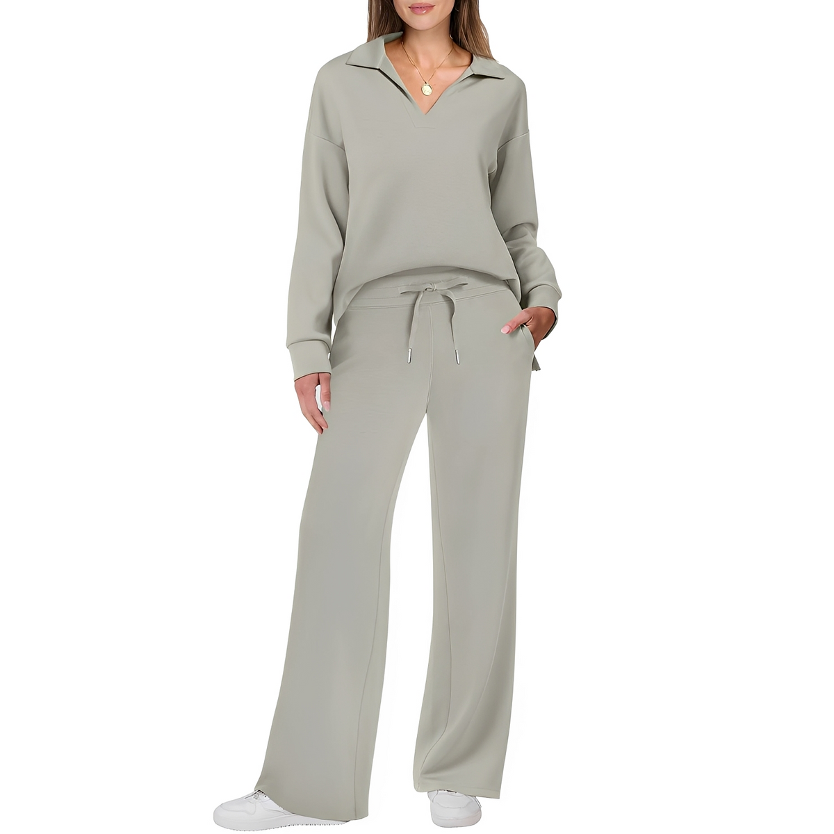 Justina - Conjunto casual de suéter y pantalones para mujer