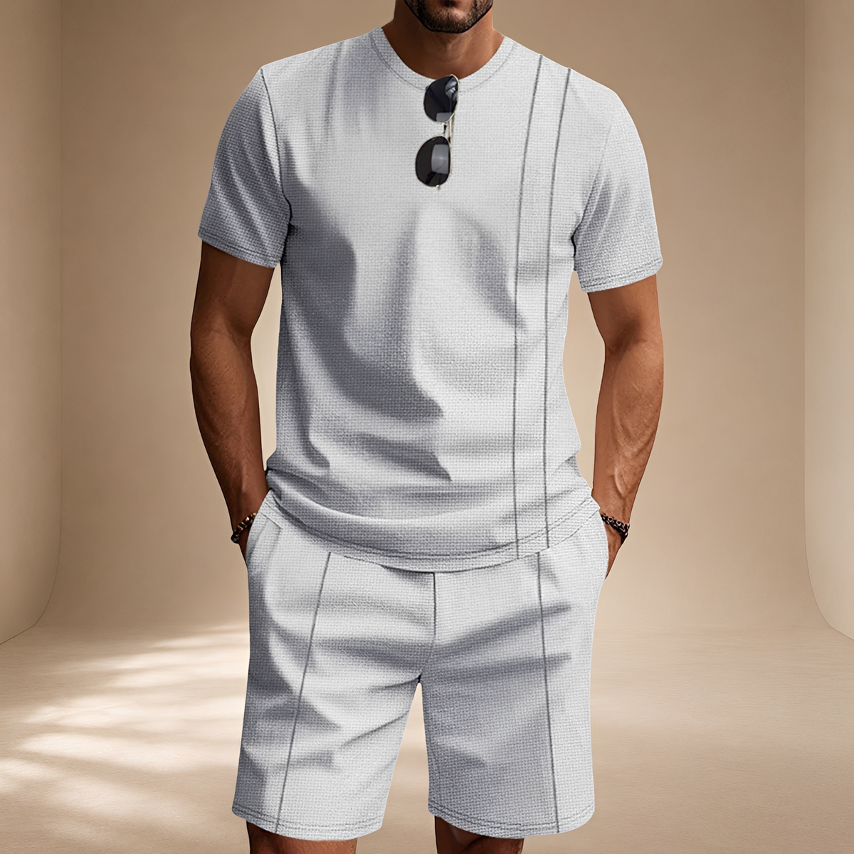 Douglas - Conjunto Elegante de Waffle de 2 Piezas