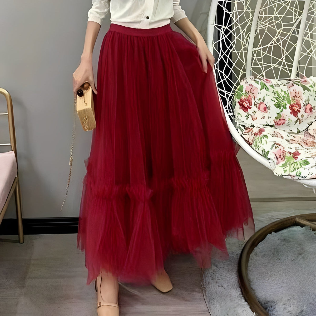 Madeline - Elegante falda con volantes para damas