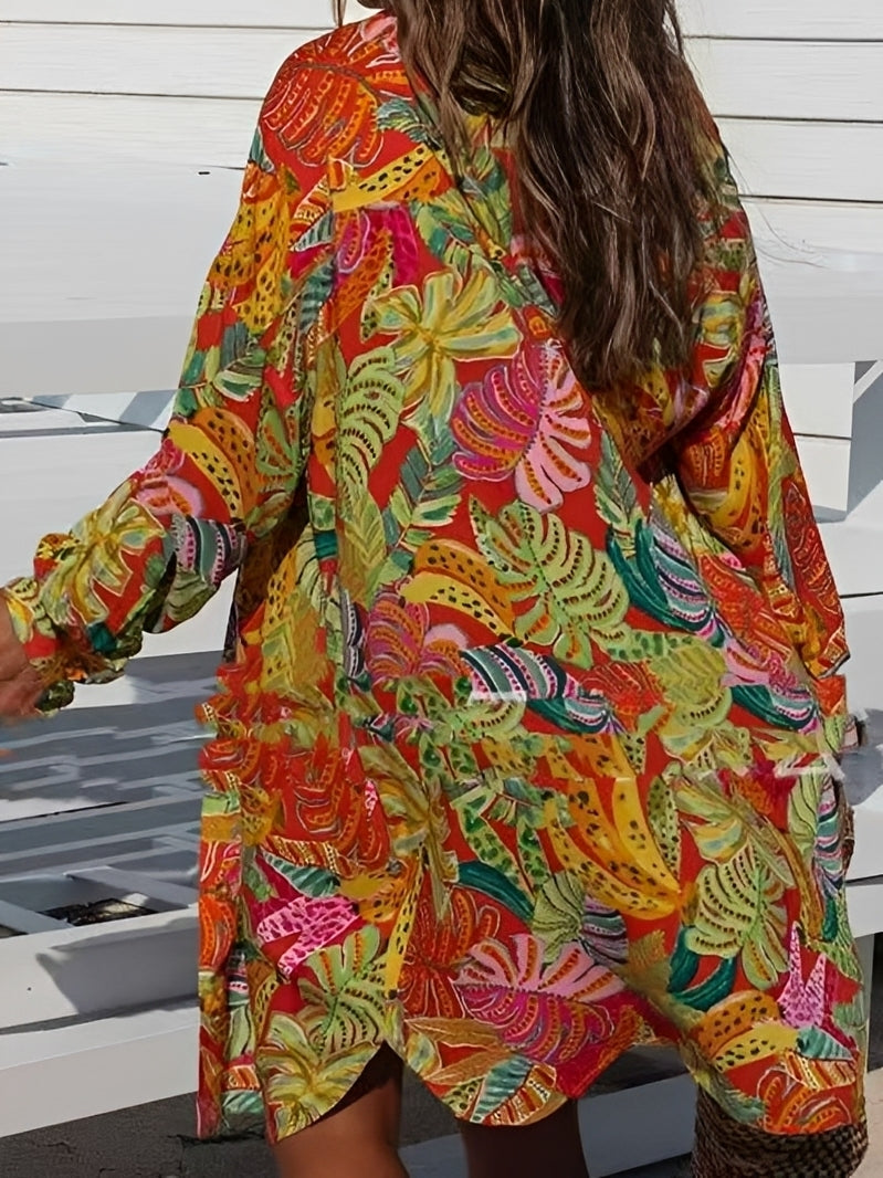 Montes - Vestido Camisero con Botones Floral