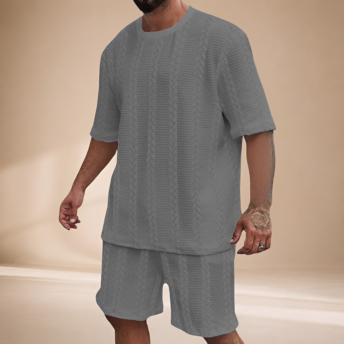 Johnston - Conjunto de Camiseta y Pantalones Cortos Holgados