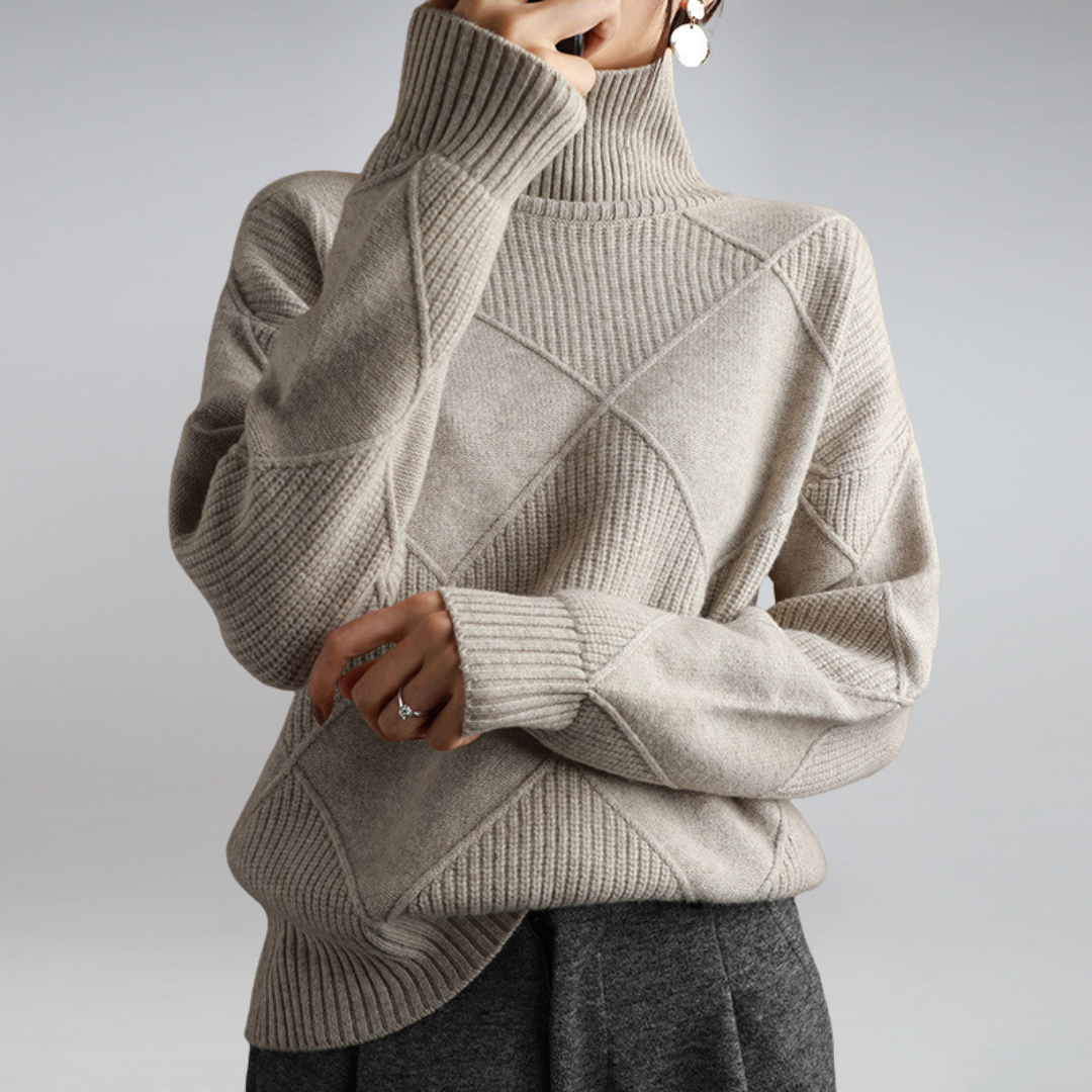 Camille - Suéter con cuello alto elegante y abrigado
