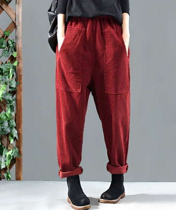 Hanna - Elegantes pantalones harem de pana para damas