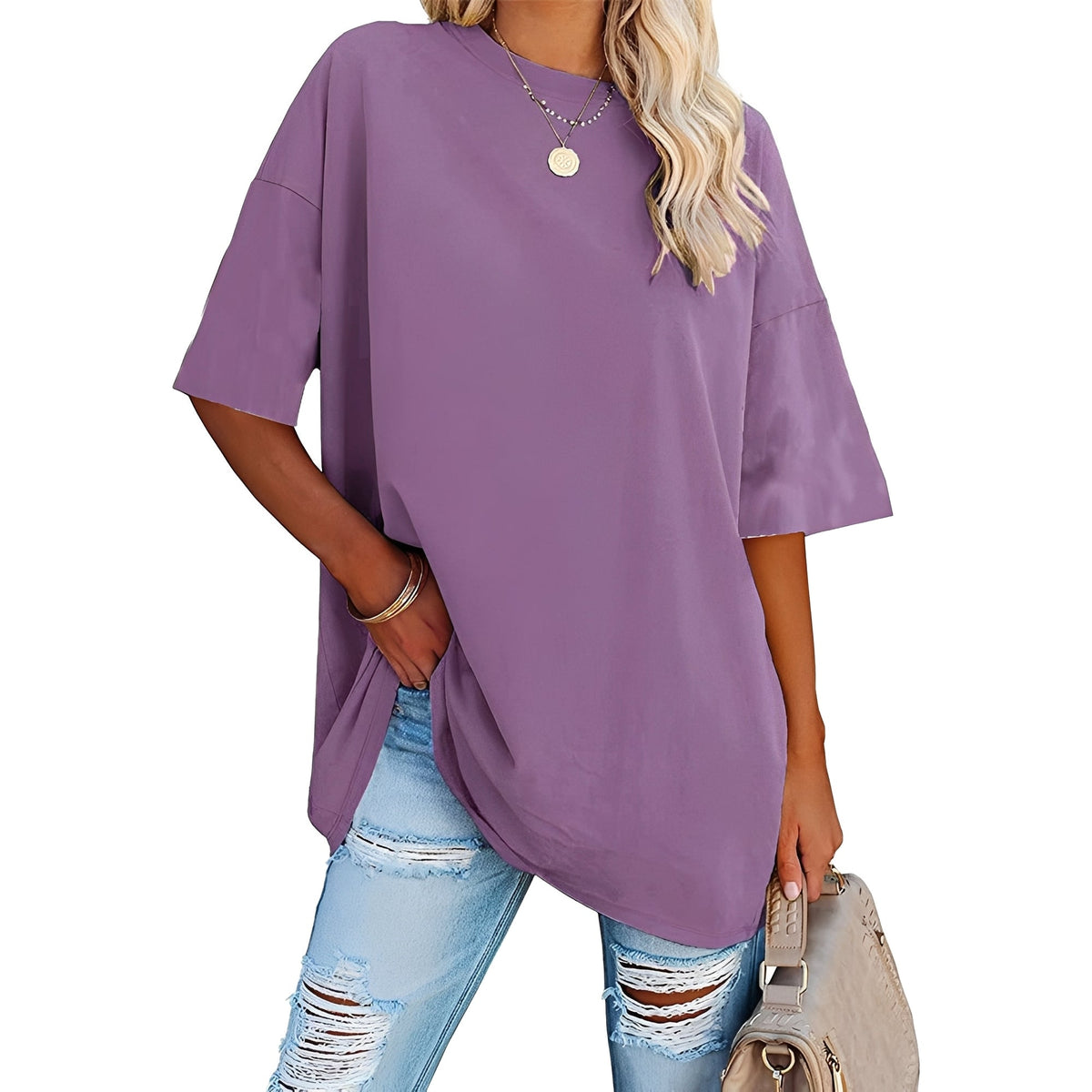 Alice - Camiseta Suelta con Hombro Caído