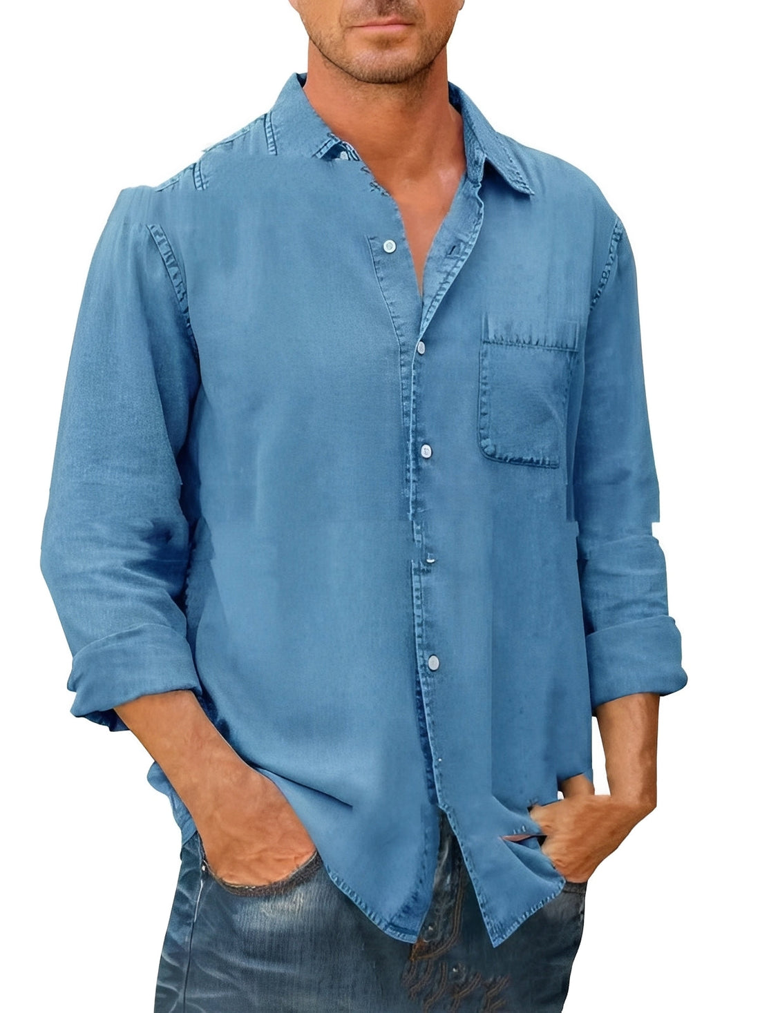 Alfie - Camisa Lavada de Manga Larga