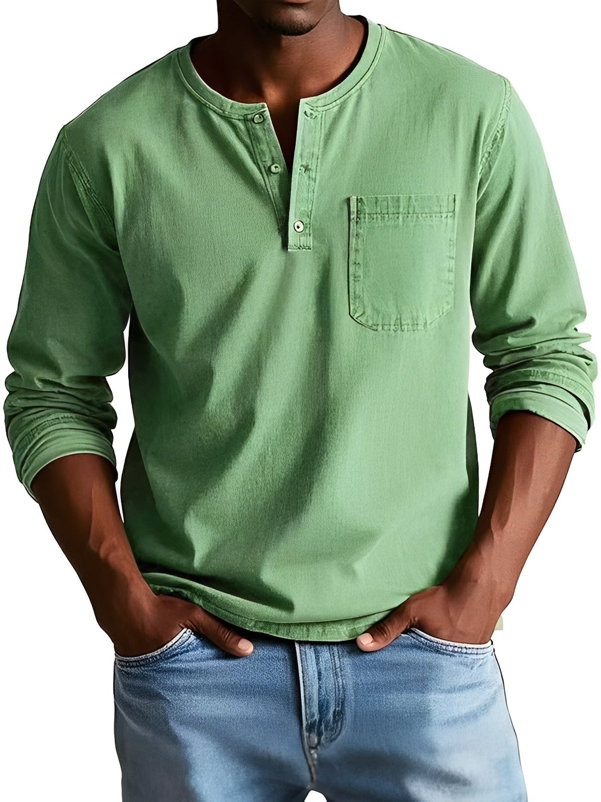 Steve - Camisa casual de manga larga para hombres