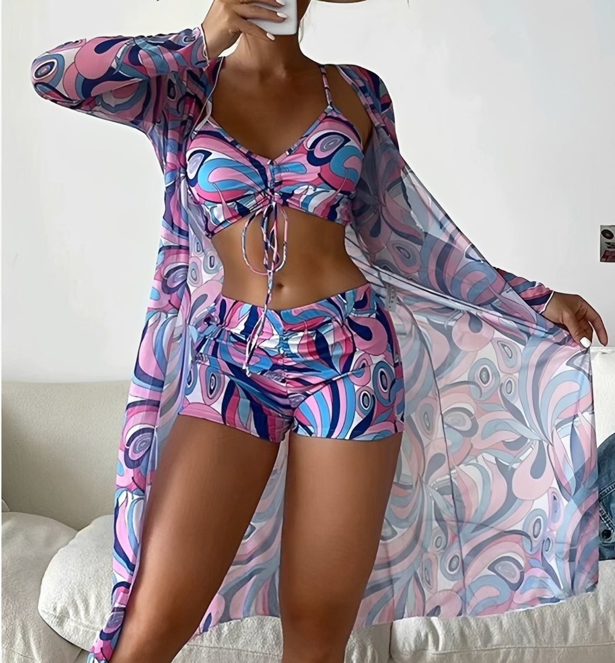 Nancy - Conjunto de Traje de Baño de Tres Piezas