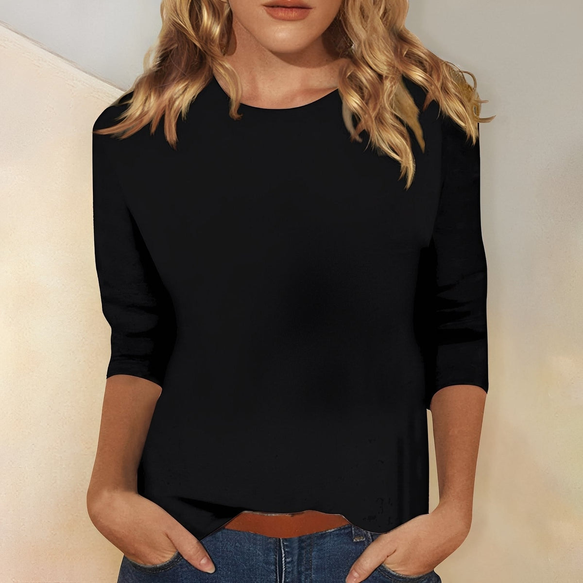 Katherina - Camiseta cómoda de cuello redondo