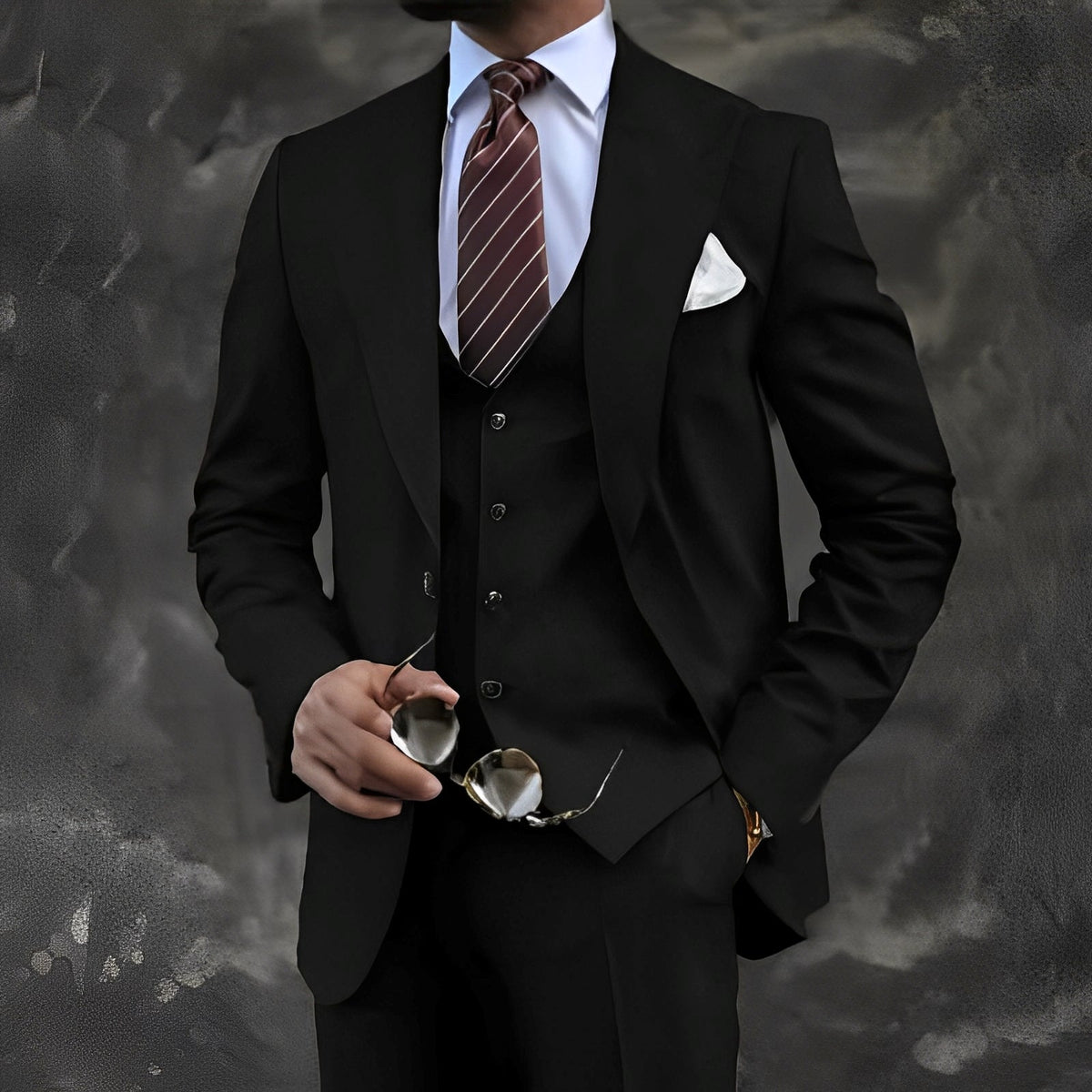 Elwyn - Conjunto de traje de tres piezas elegante