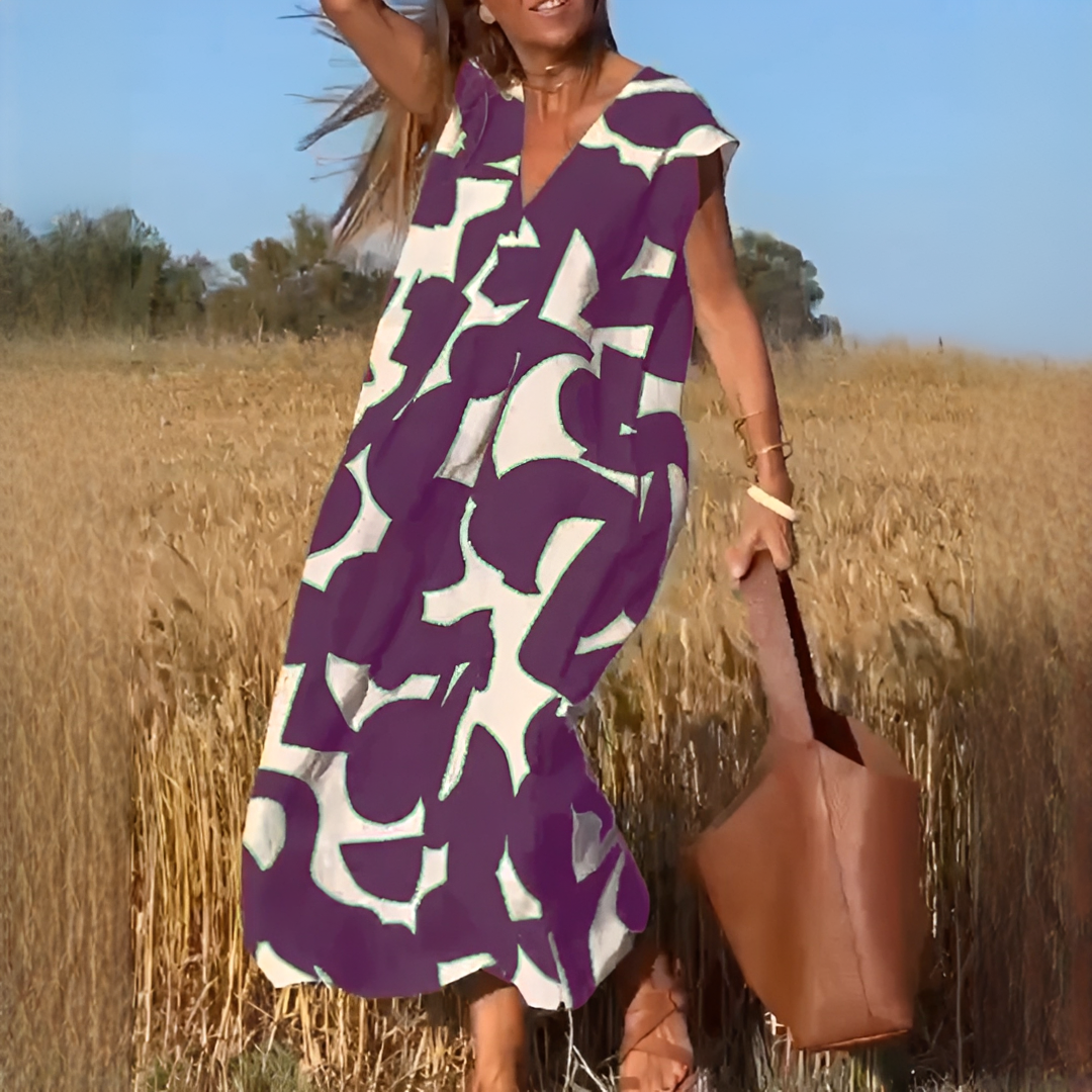 Vicky - Vestido Elegante con Corte Amplio y Escote en V