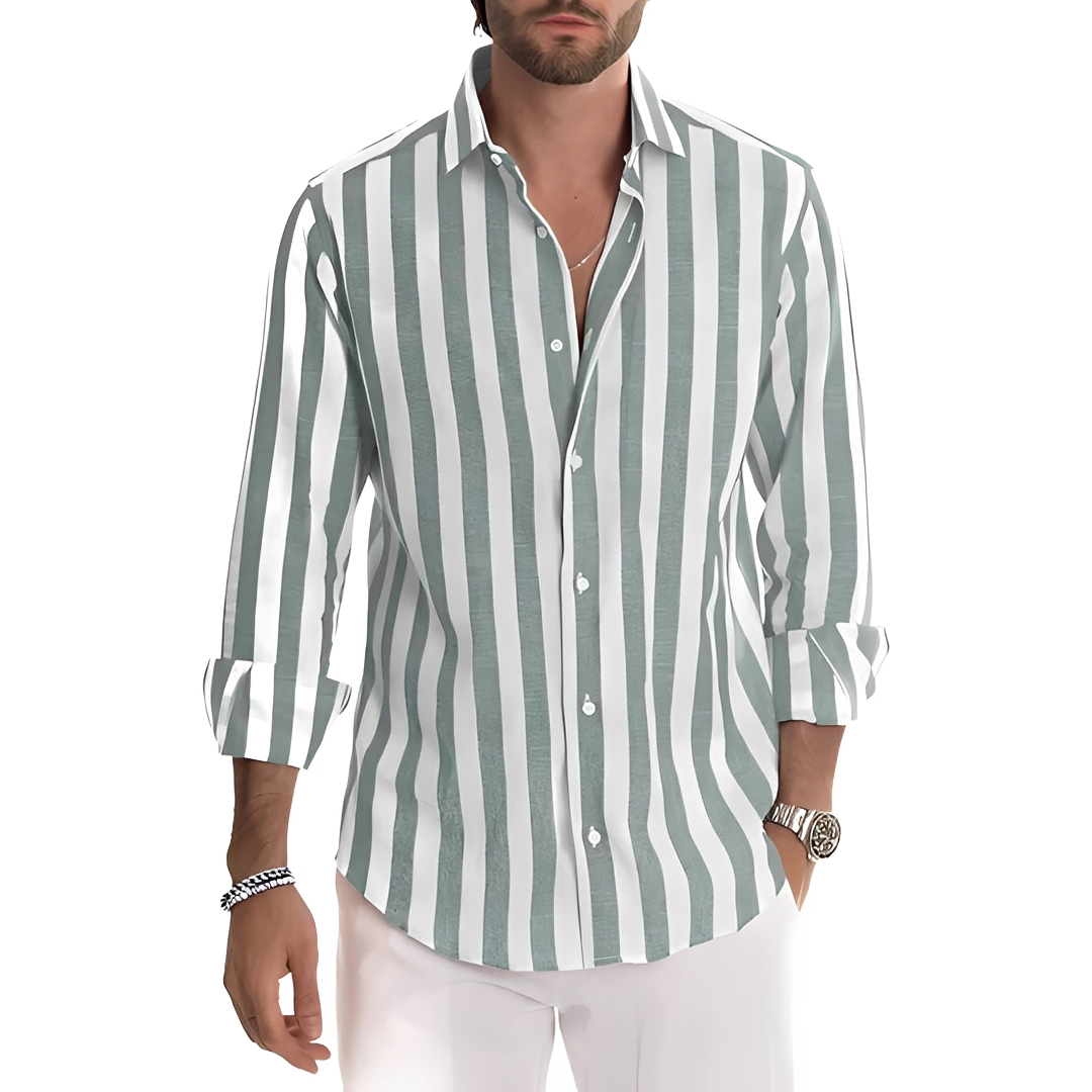 Roldan - Camisa de verano rayada para hombre