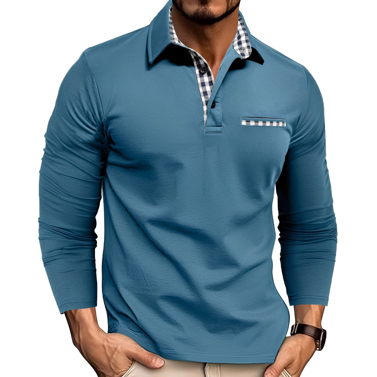 Rupert - Polo Elegante de Manga Larga para Hombre