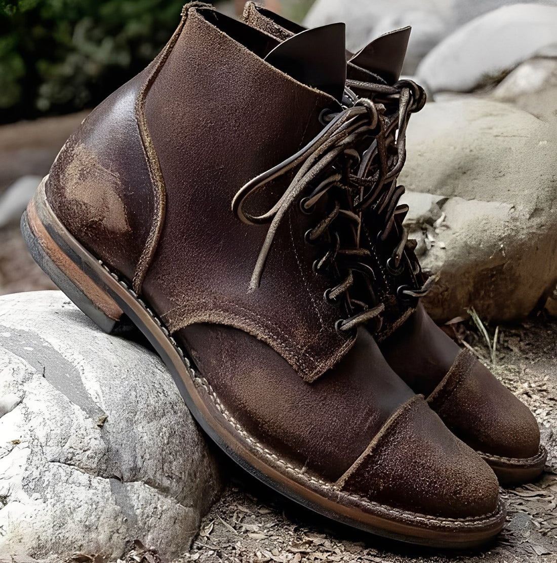 Lucrèce - Botas estilo vintage con cordones
