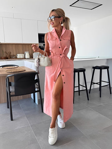 Steph - Vestido Midi de Mezclilla Elegante