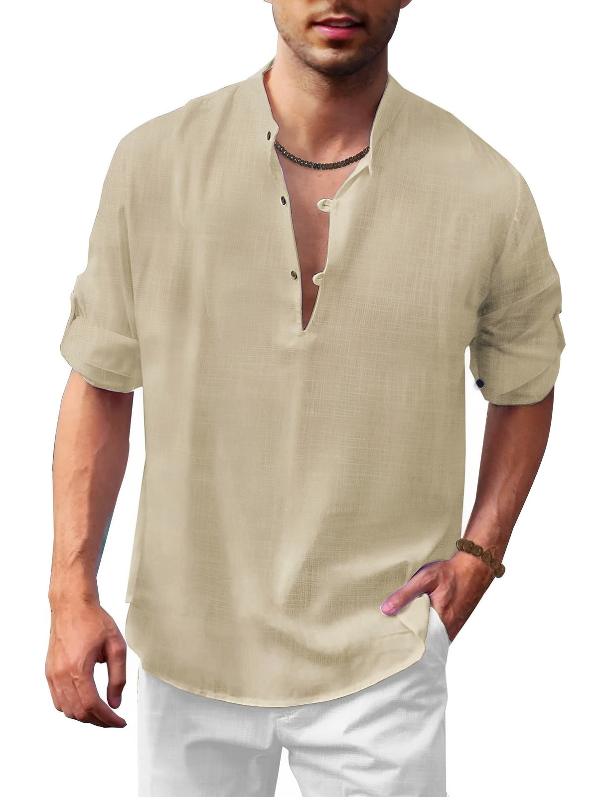 Andrew - Camisa masculina de verano de manga larga y estilo elegante