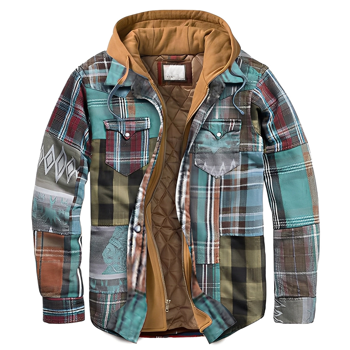 Flynn - Chaqueta clásica con cuadros y capucha