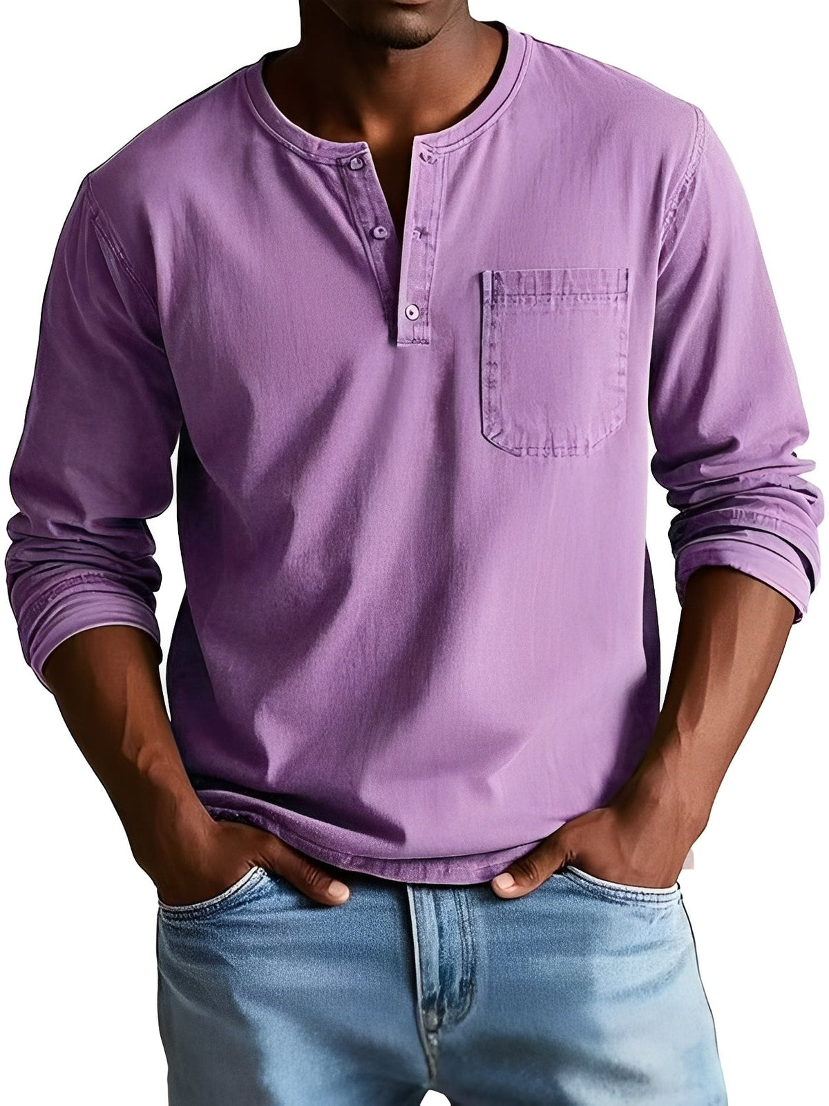Steve - Camisa casual de manga larga para hombres
