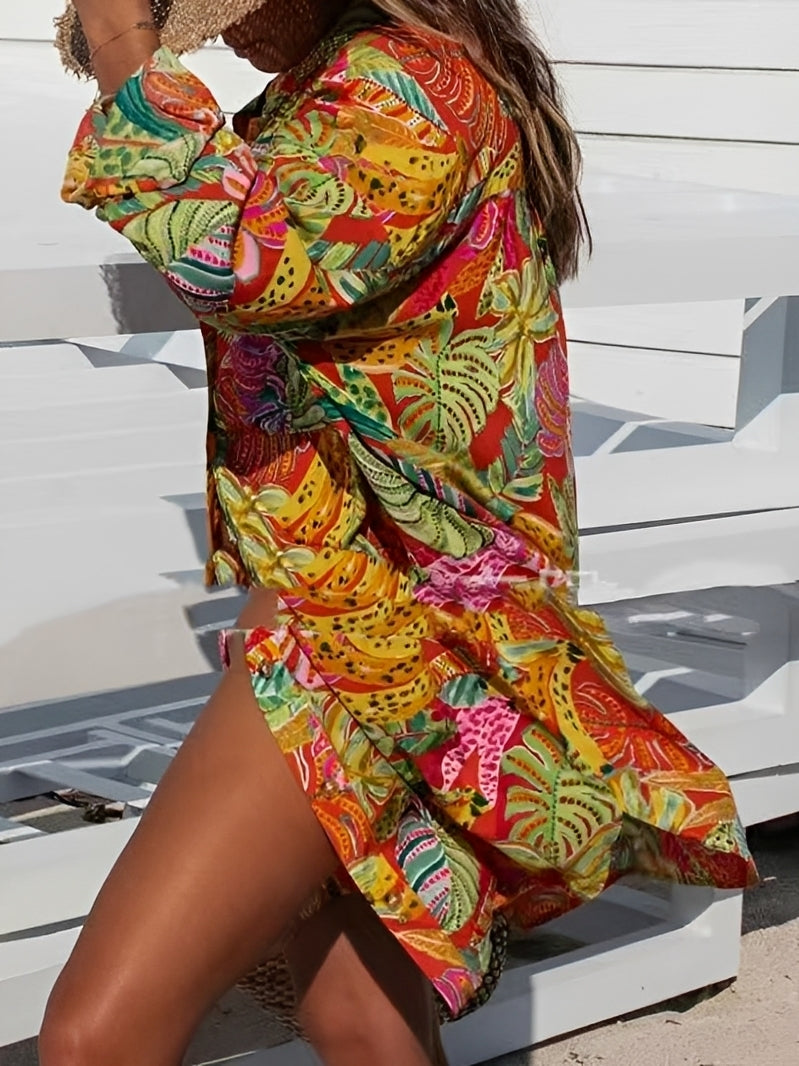 Montes - Vestido Camisero con Botones Floral