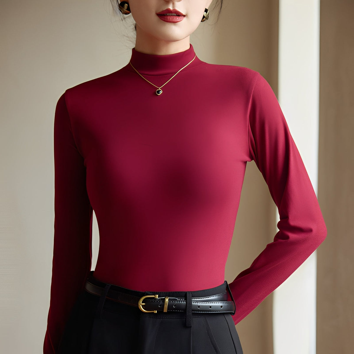 Antonette - Top chic de cuello alto