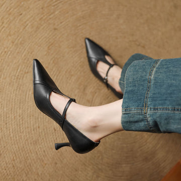 Ellis - Tacones de Aguja Elegantes con Hebilla en T