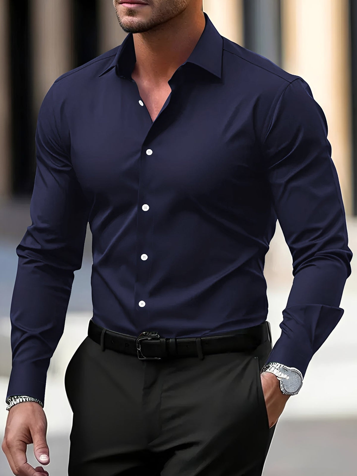 Jeremy – Camisa de manga larga para hombre – para ocasiones casuales y formales