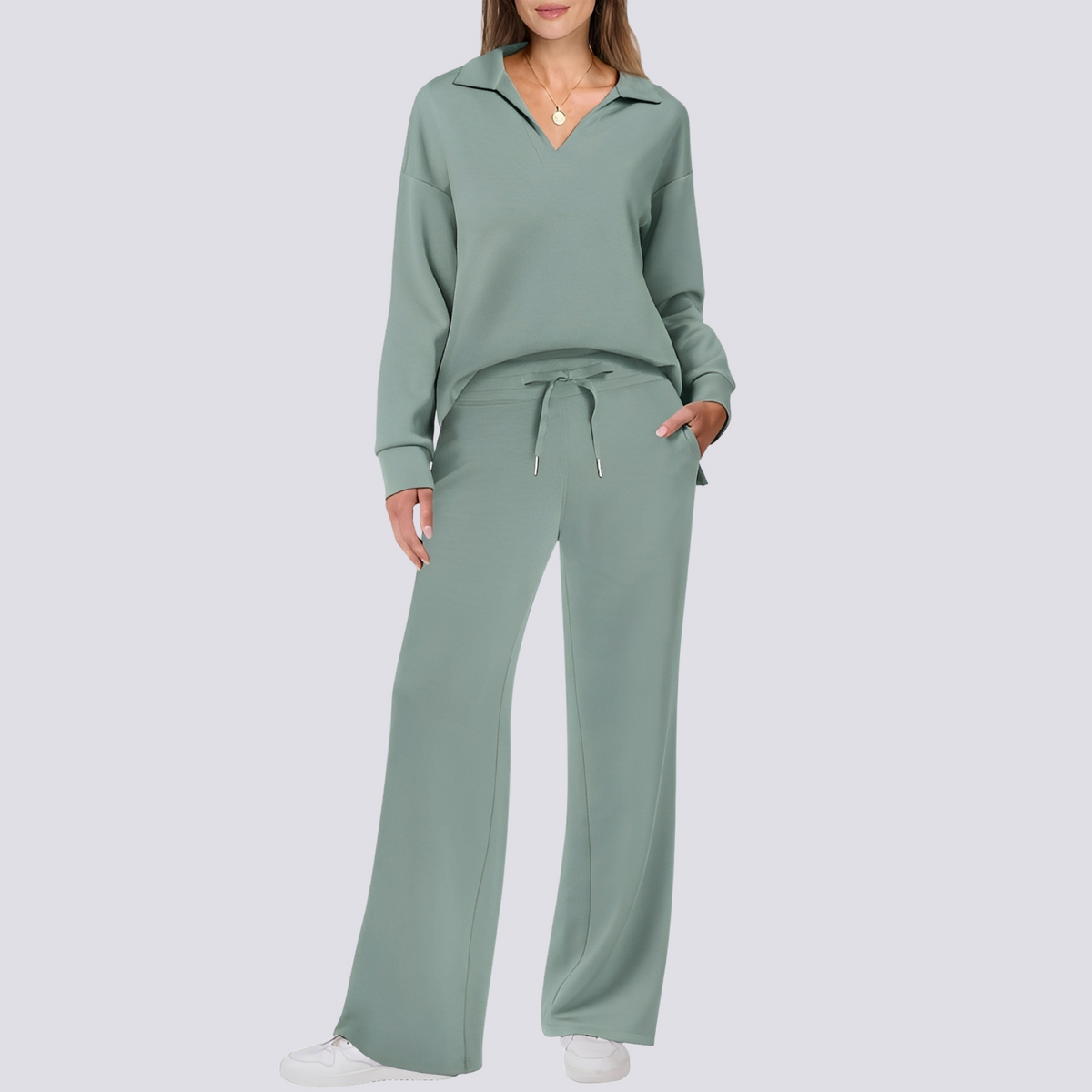 Tiana - Conjunto de ropa de descanso casual y cómodo para damas