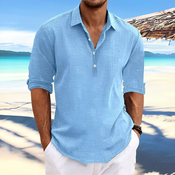 Ricky – Camisa de manga larga para hombre – para días acogedores y cálidos