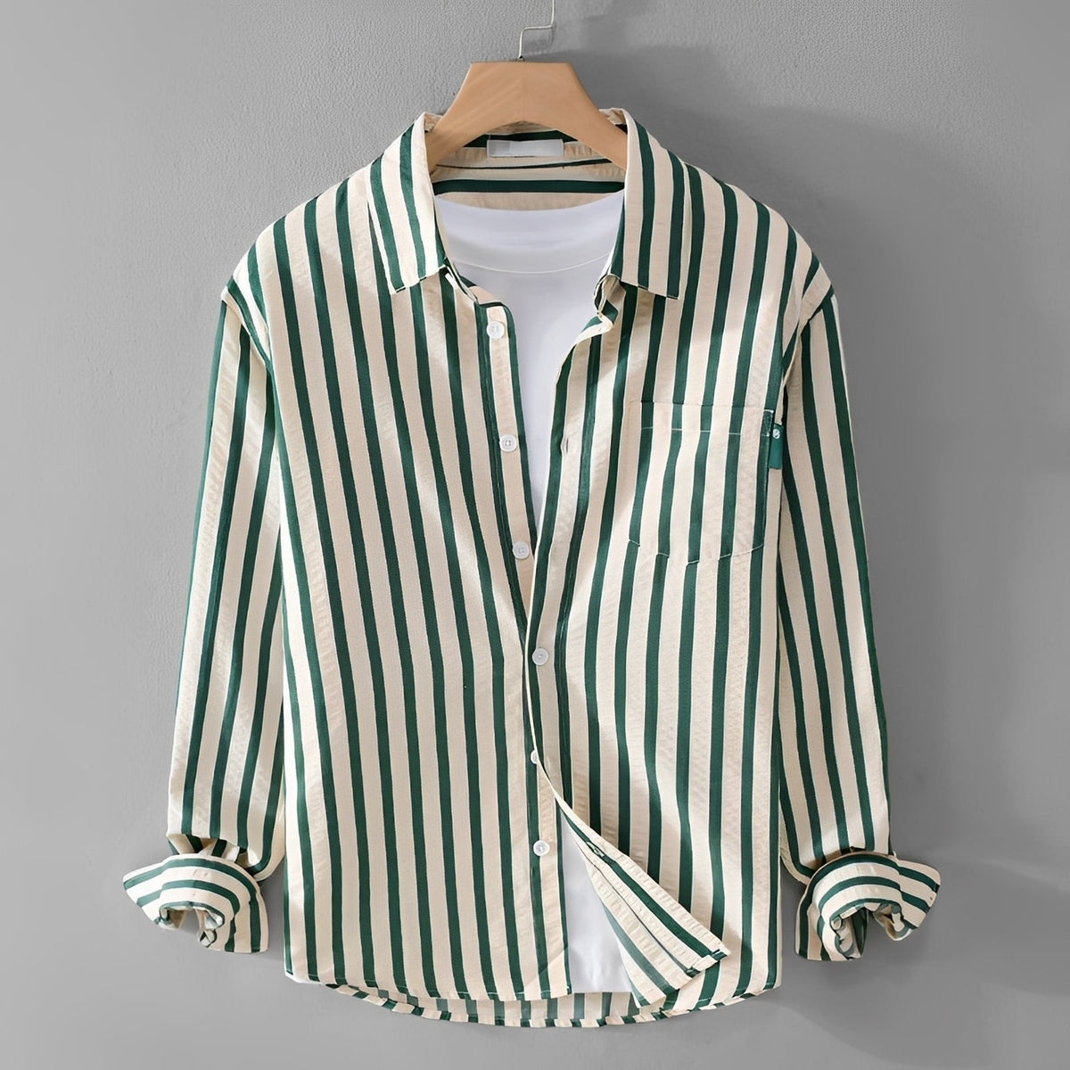 Marvin - Camisa de Manga Larga a Rayas Estilosa