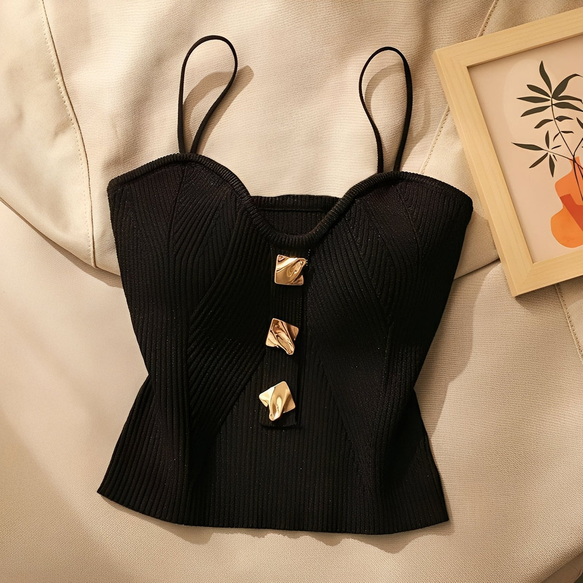 Ameera - Top Corsé Elegante de Canalé