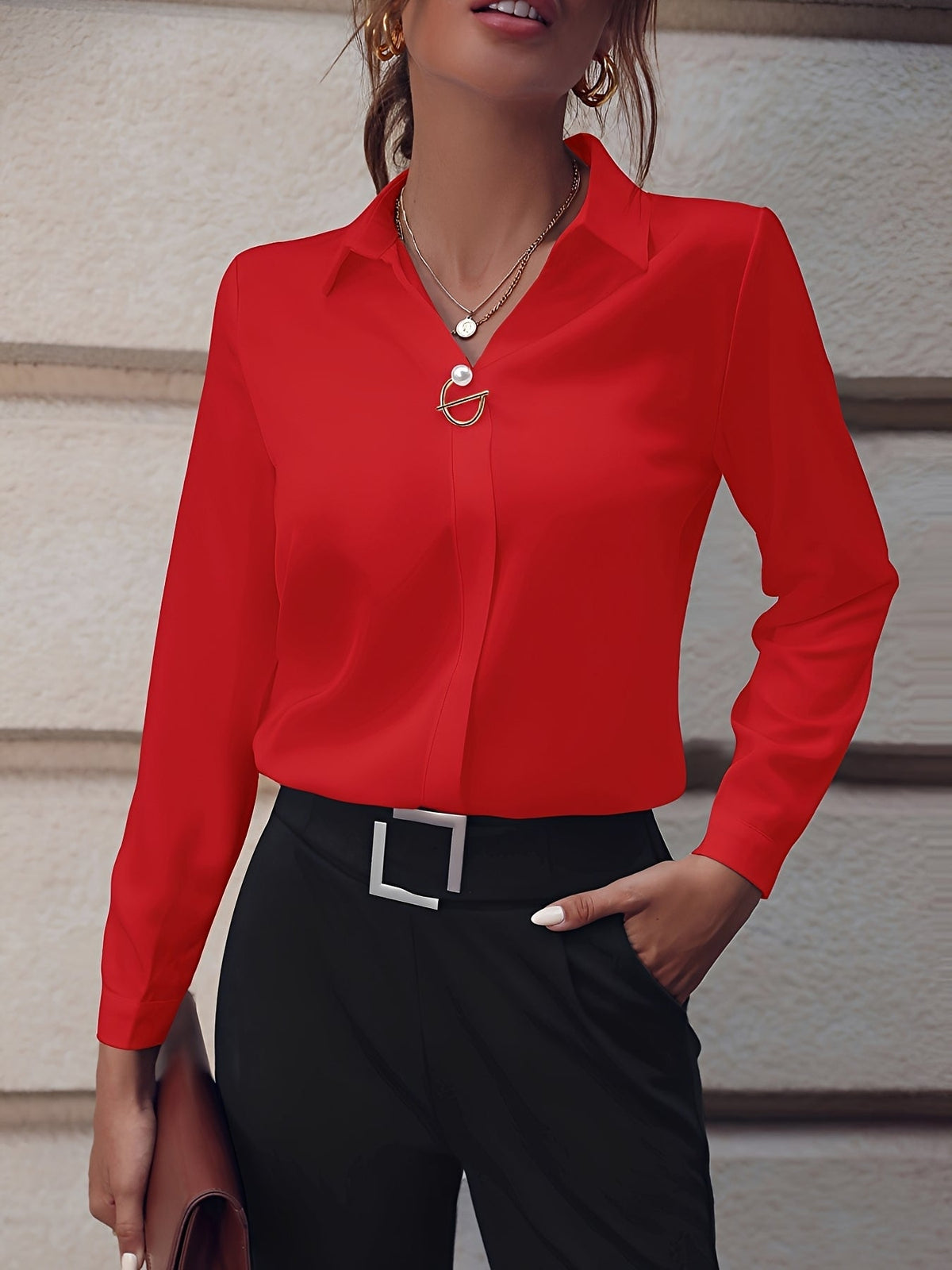Erica - Camisa Formal de Manga Larga