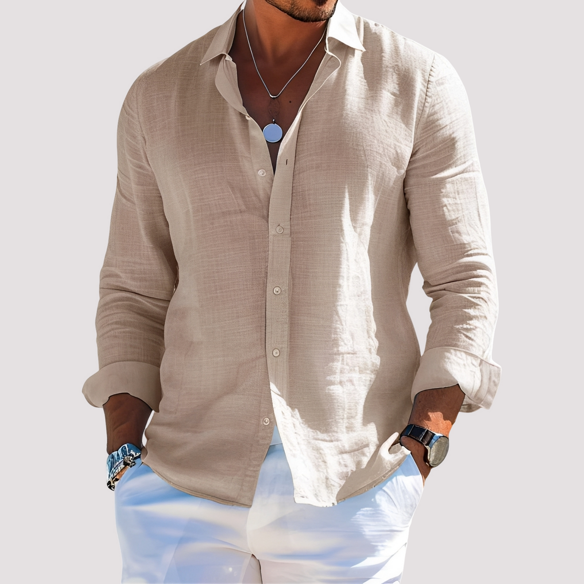 Dale – Camisa de manga larga para hombre – Informal y casual