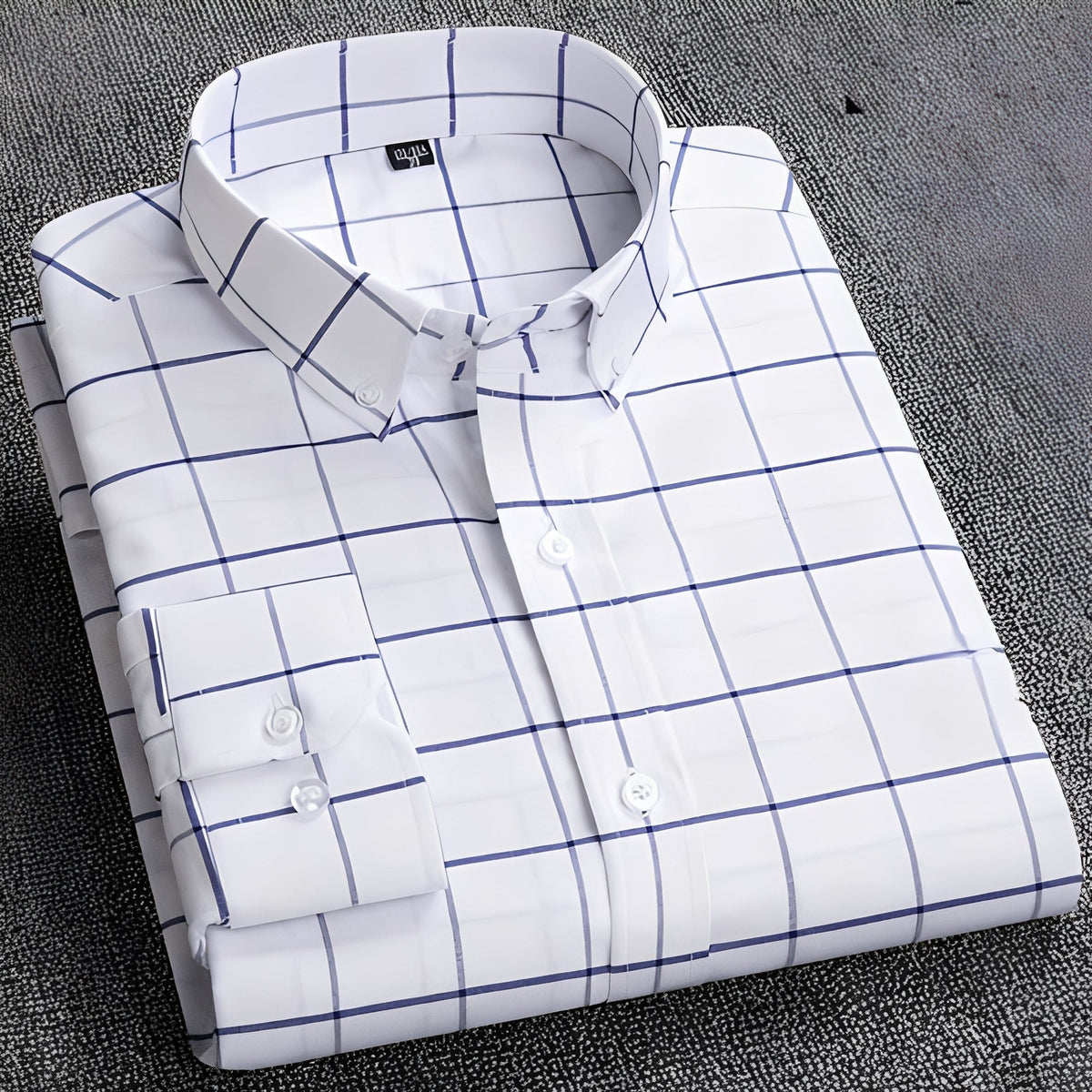 Jezriel - Camisa de moda de manga larga con cuadros para hombre