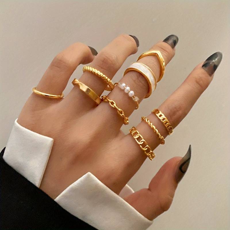 10 Piezas Anillos de Moda - Anillos de Mezcla y Combina