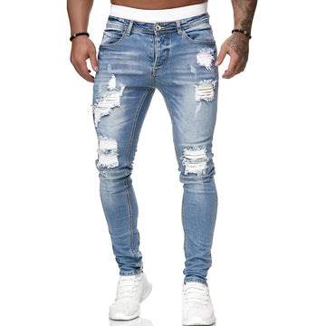 Annie - Jeans ajustados casuales con rasgaduras para hombres