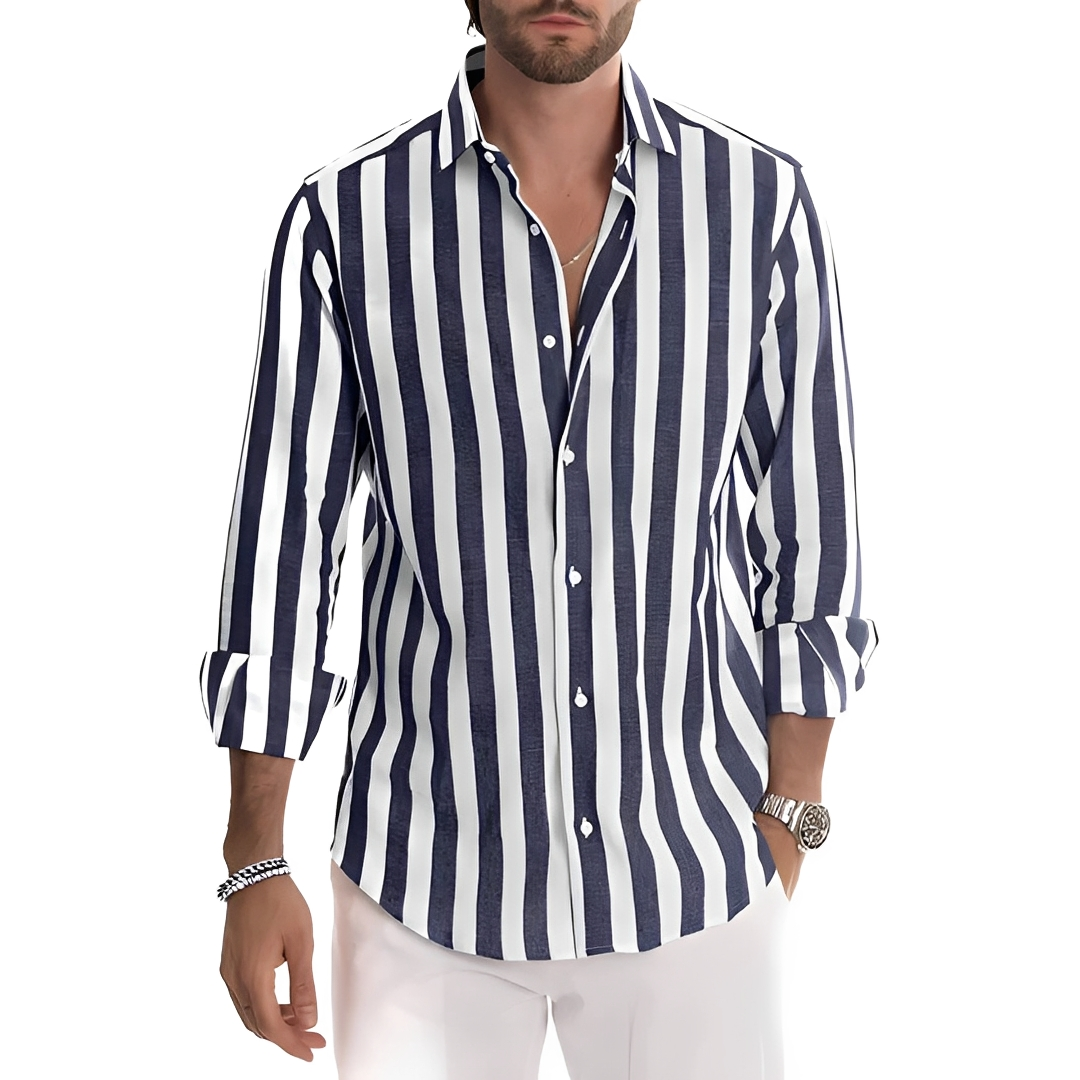 Roldan - Camisa de verano rayada para hombre
