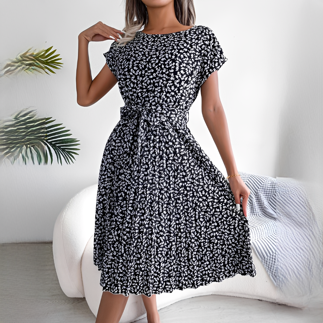 Lyka - Vestido de verano elegante de manga corta para mujer