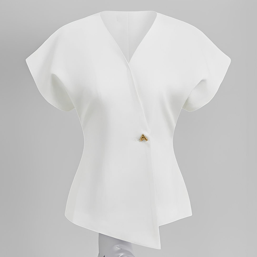 Ariella - Blusa de cuello en V a la moda