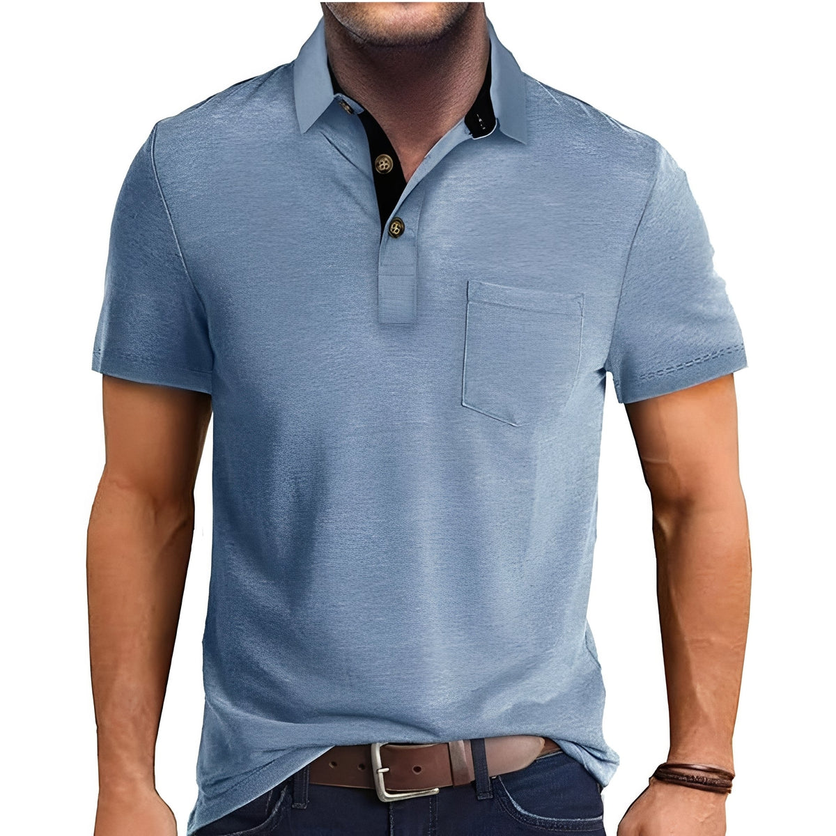 Hobbs - Camisa Polo de Manga Corta Casual