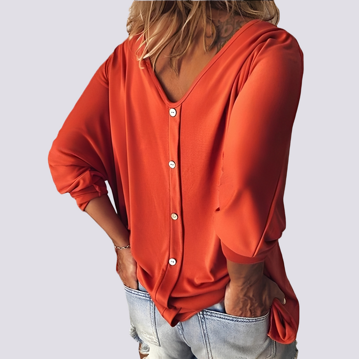 Bernice - Top Elegante con Espalda Abotonada