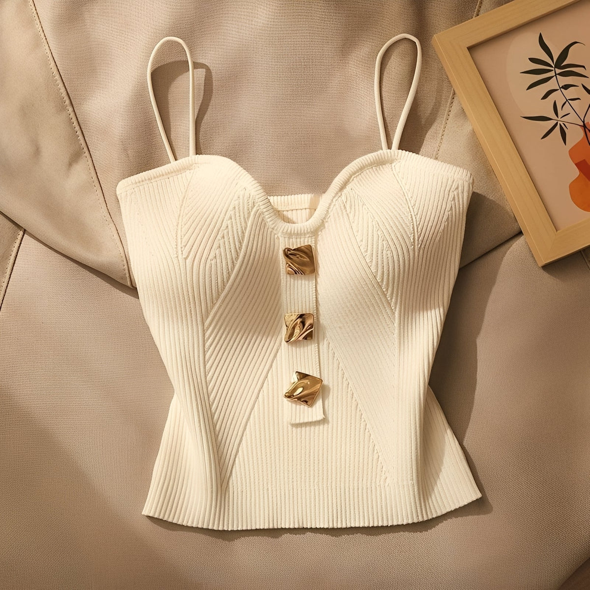 Ameera - Top Corsé Elegante de Canalé