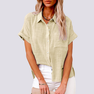 Nicole - Blusa de Manga Corta con Bolsillo